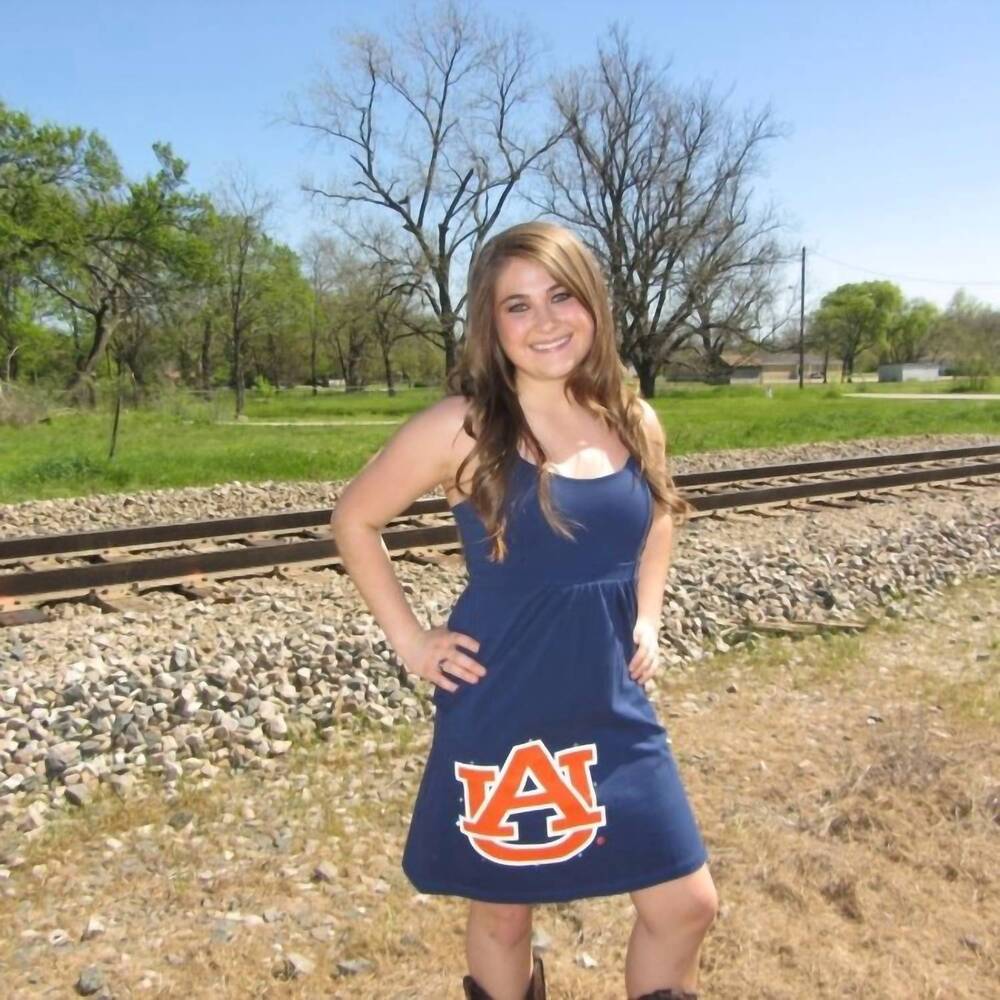 NEW GLITTER GEAR auburn university logo navy swarovski crystal dress in blue